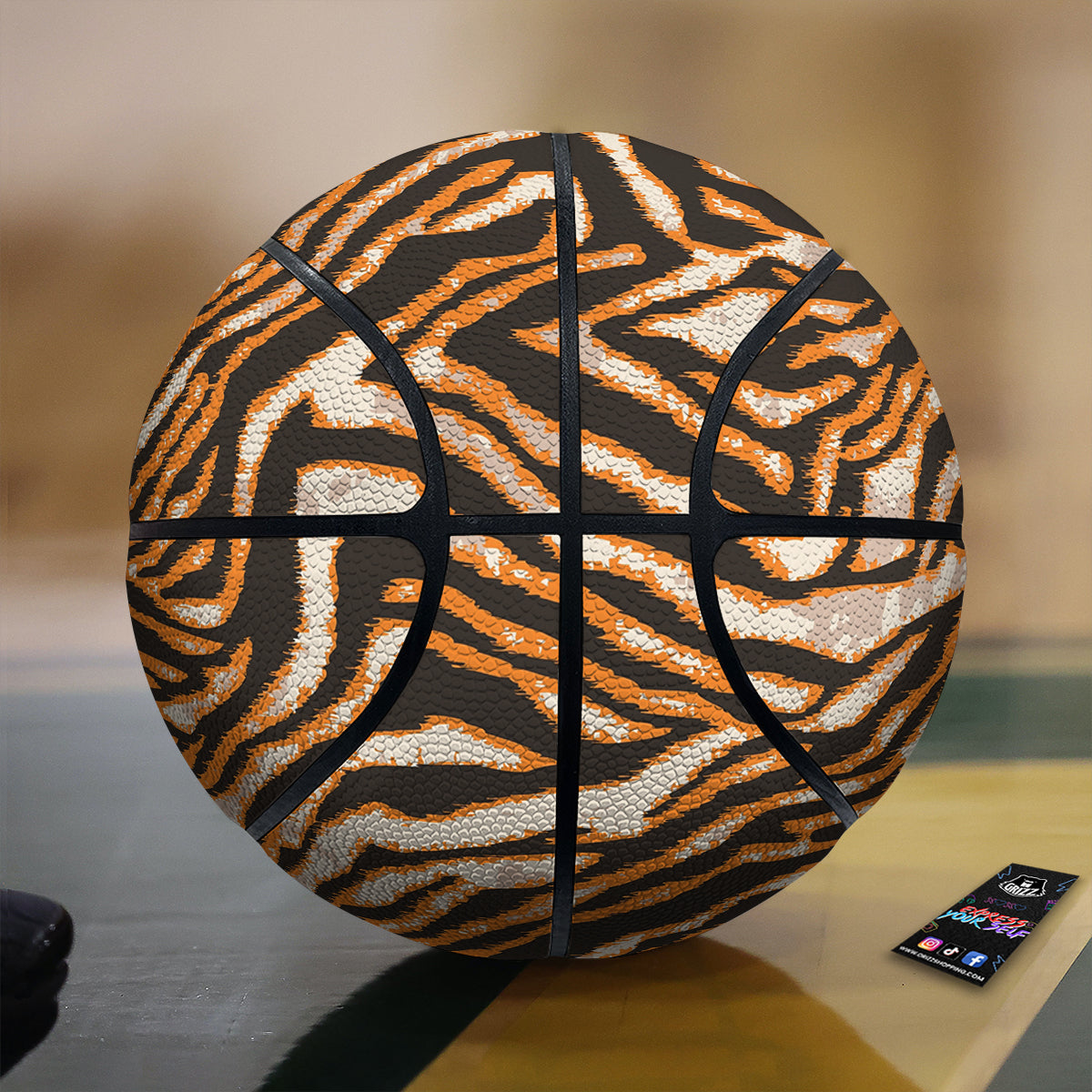 Abstract Tiger Skin Grunge Print Basketball