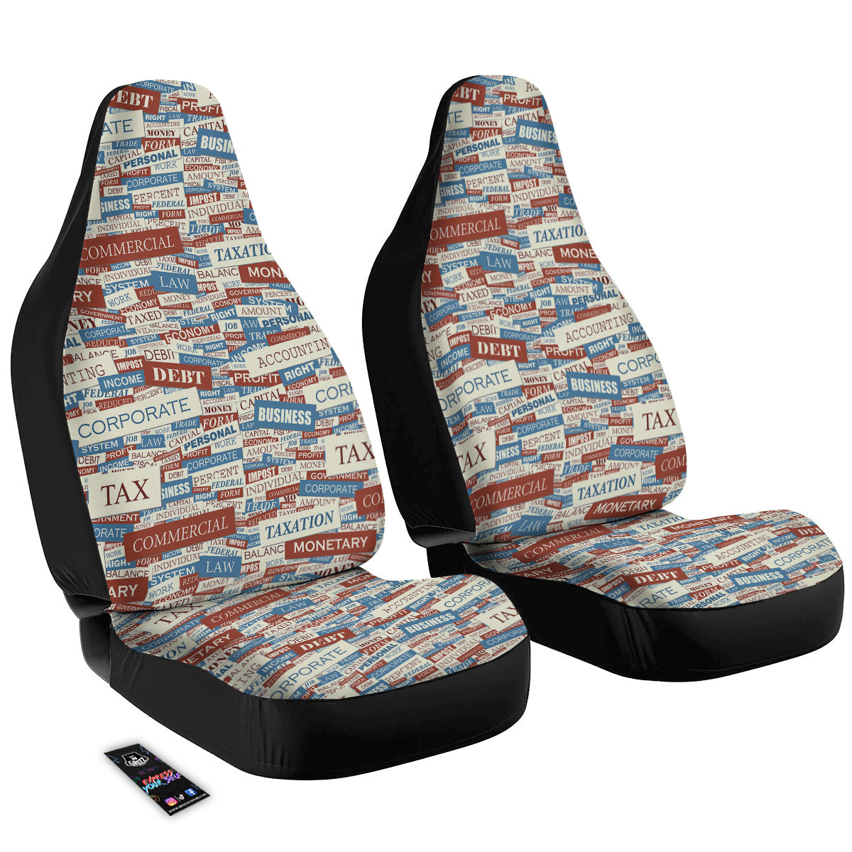 Accounting Vintage Color Print Car Seat Covers-grizzshop