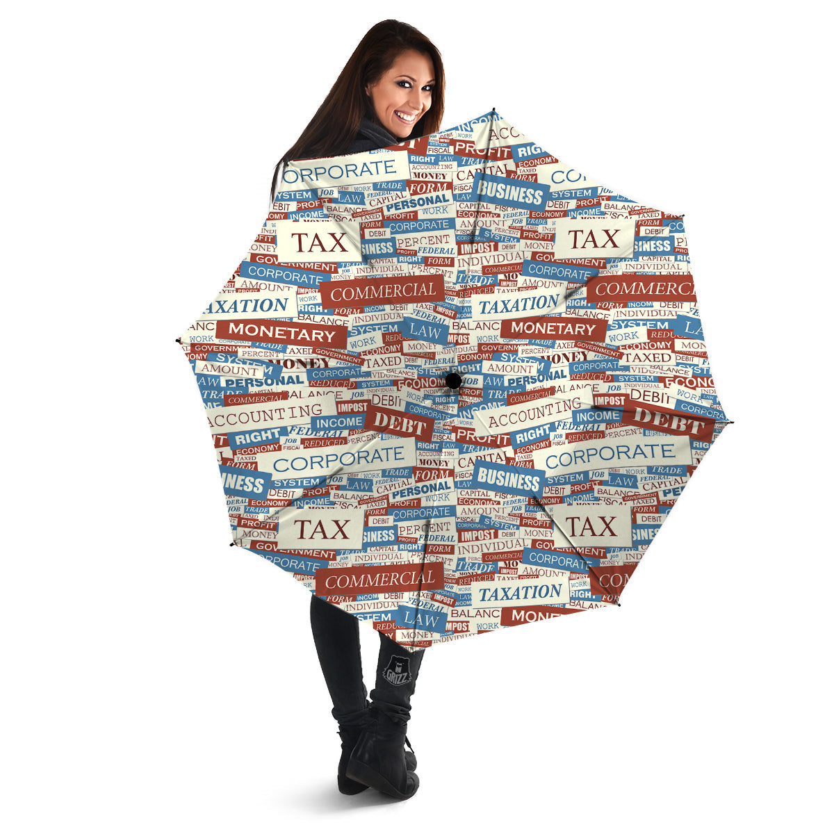 Accounting Vintage Color Print Umbrella-grizzshop