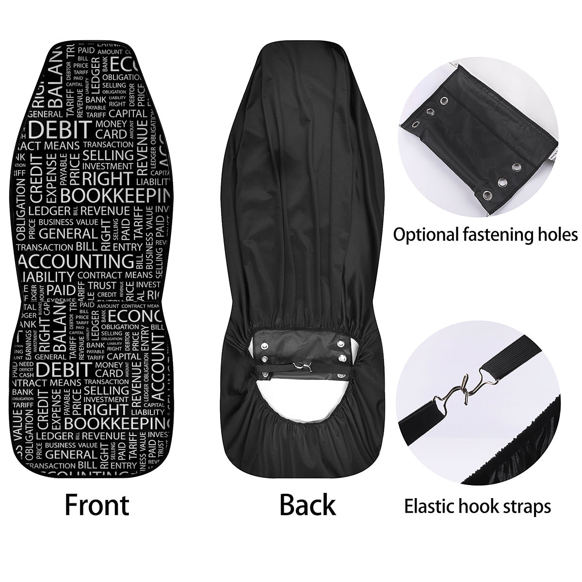 Accounting Word Print Car Seat Covers-grizzshop