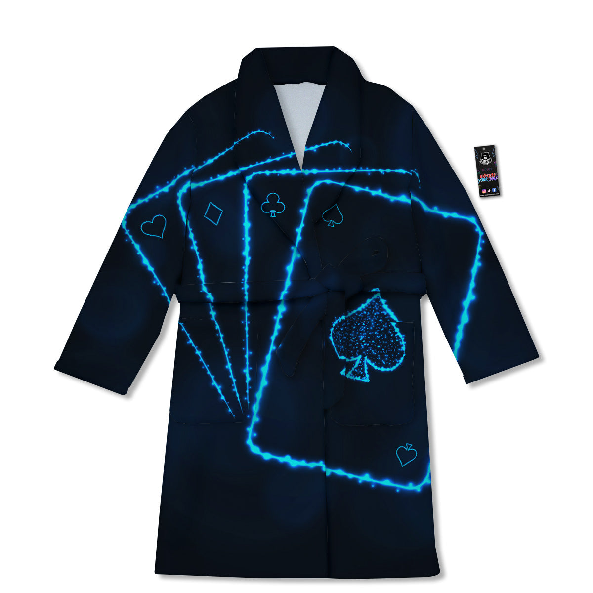 Ace Card Blue Print Bathrobe-grizzshop