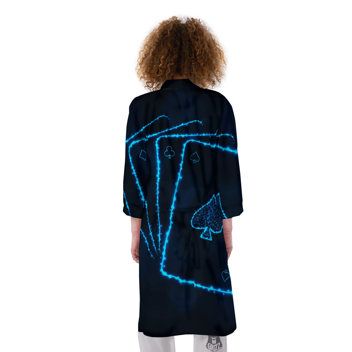 Ace Card Blue Print Kimono-grizzshop
