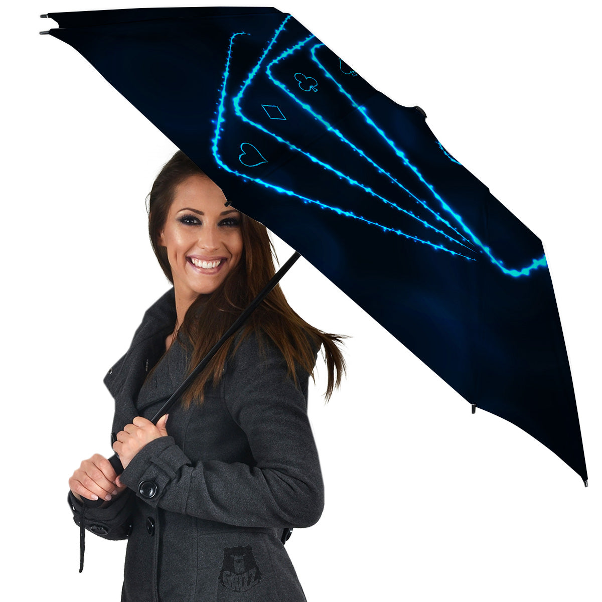 Ace Card Blue Print Umbrella-grizzshop