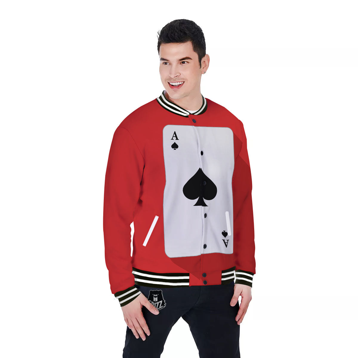 Ace Cards Print Baseball Jacket-grizzshop
