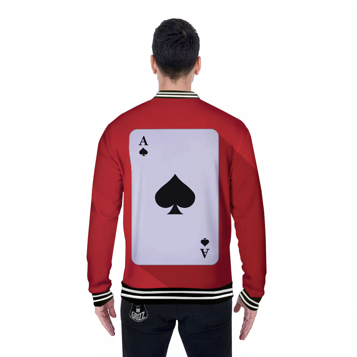 Ace Cards Print Baseball Jacket-grizzshop