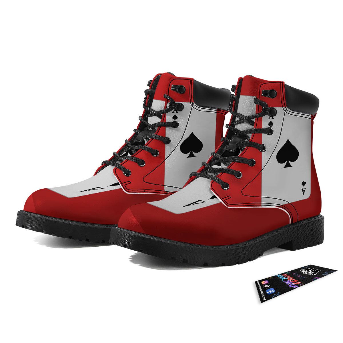 Ace Cards Print Boots-grizzshop
