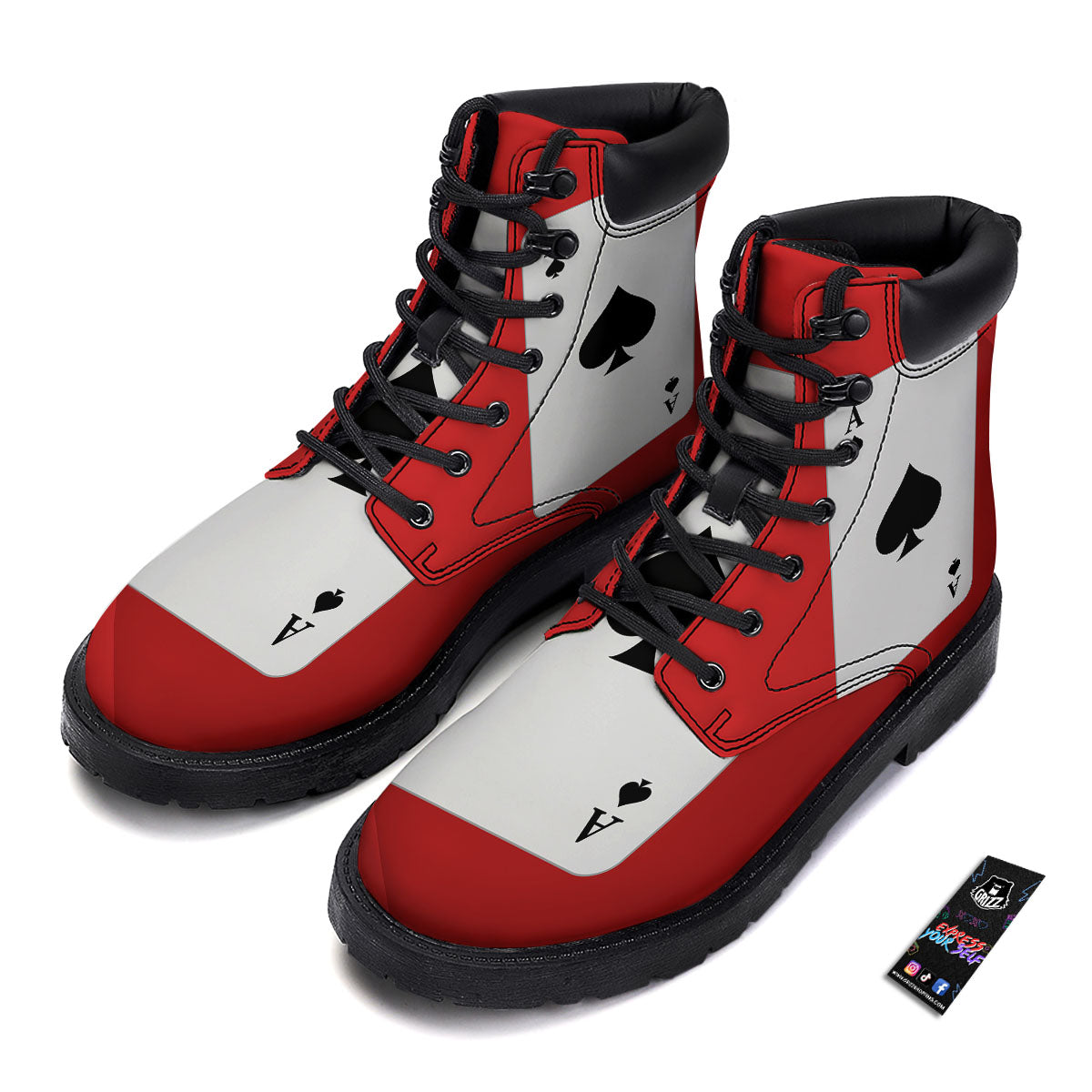 Ace Cards Print Boots-grizzshop