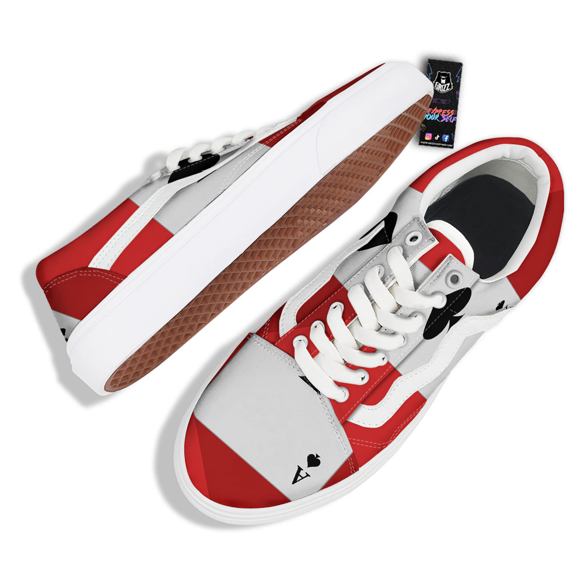 Ace Cards Print Skate Shoes-grizzshop