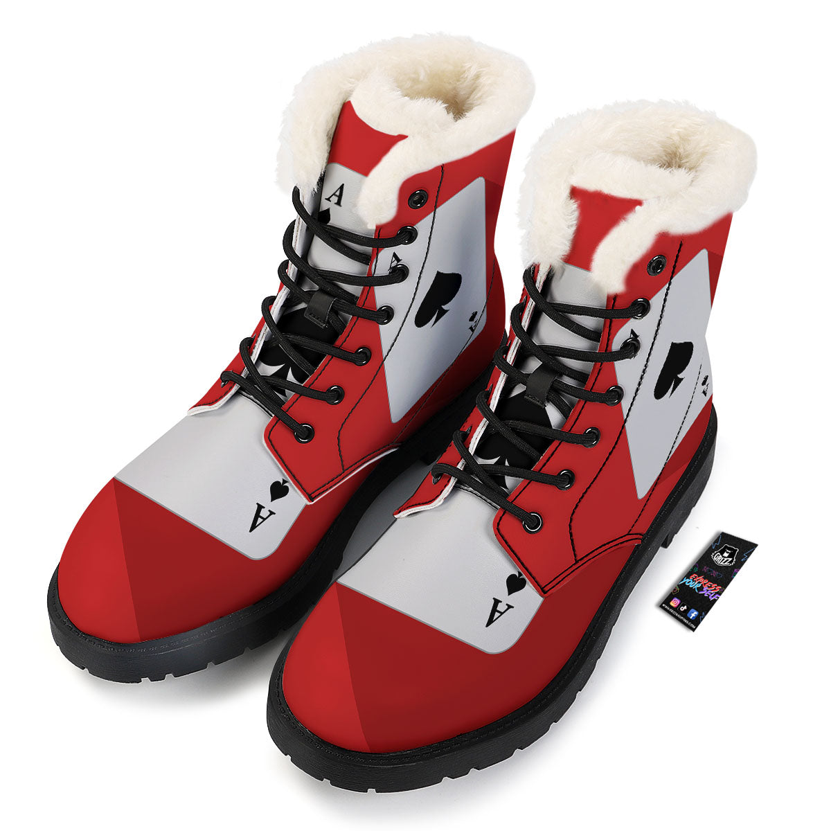 Ace Cards Print Winter Boots-grizzshop