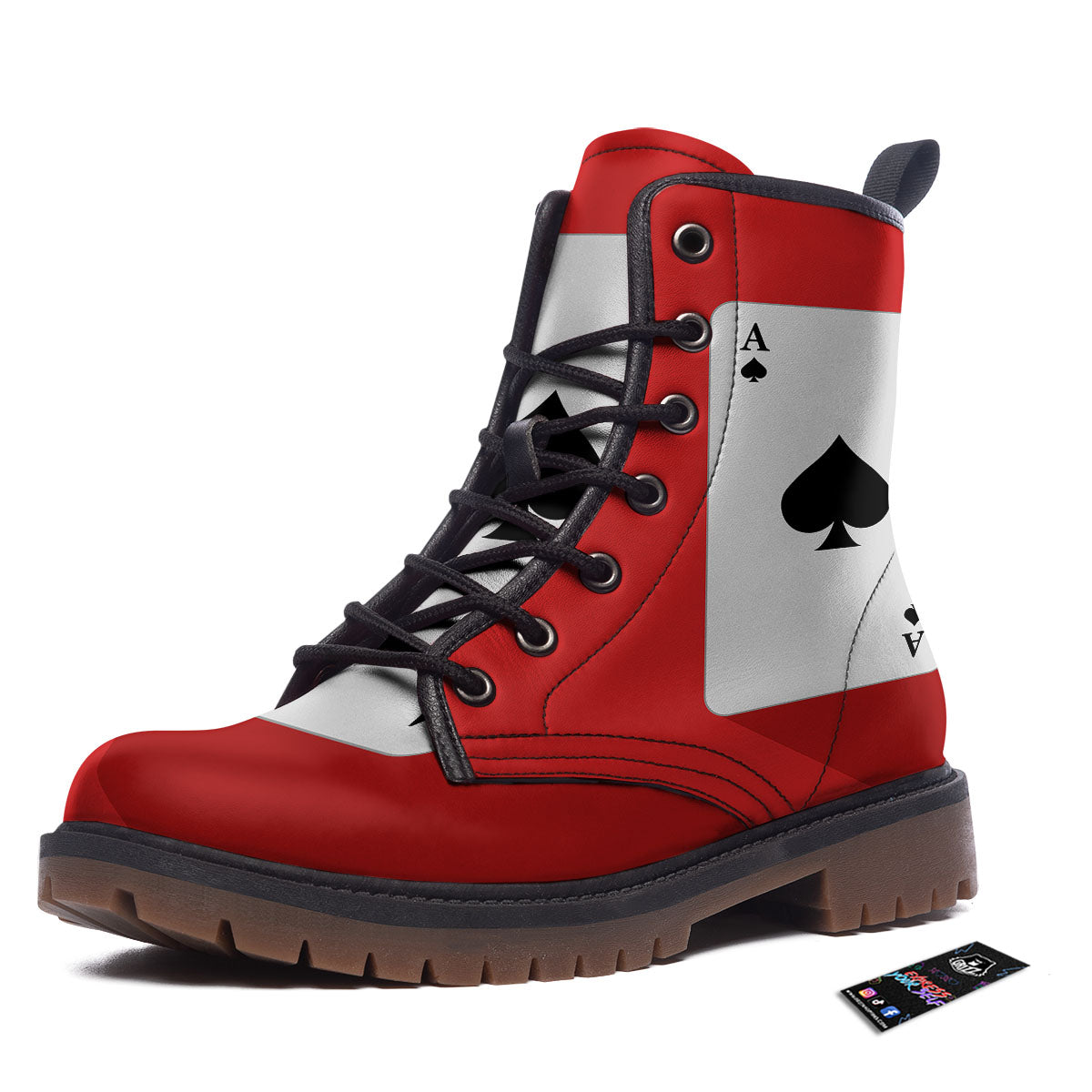 Ace Cards Print Work Boots-grizzshop