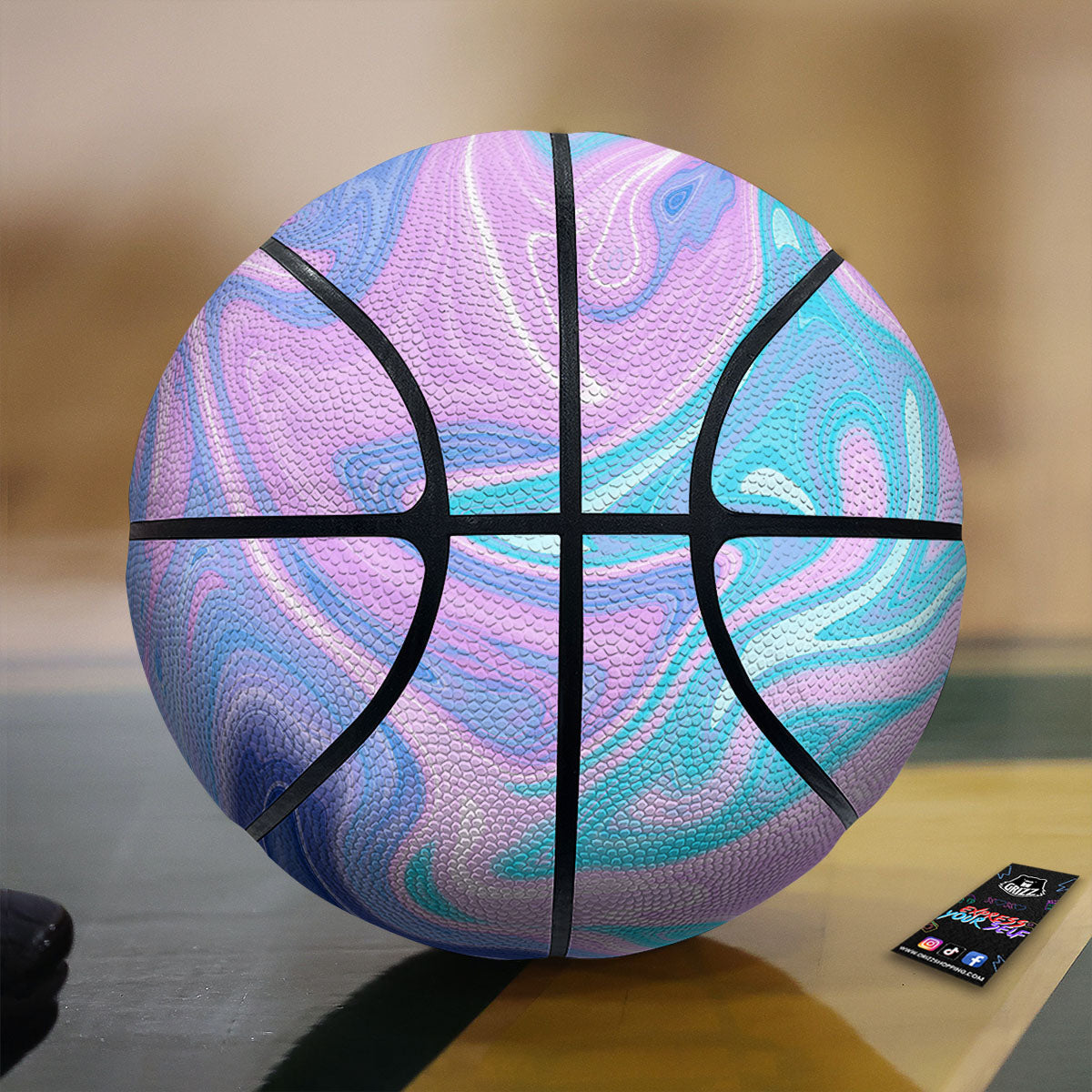 Acid Melt Blue And Pink Print Basketball-grizzshop