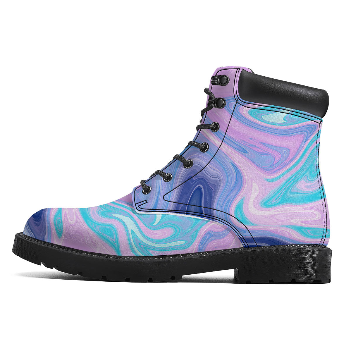 Acid Melt Blue And Pink Print Boots-grizzshop