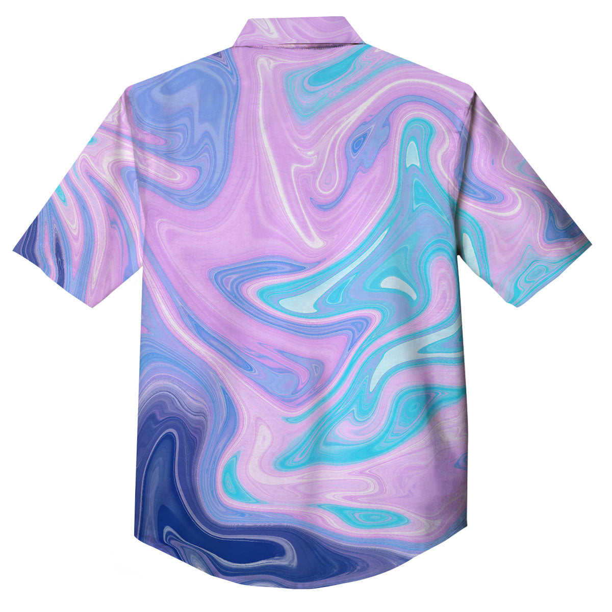 Acid Melt Blue And Pink Print Button Up Shirt-grizzshop
