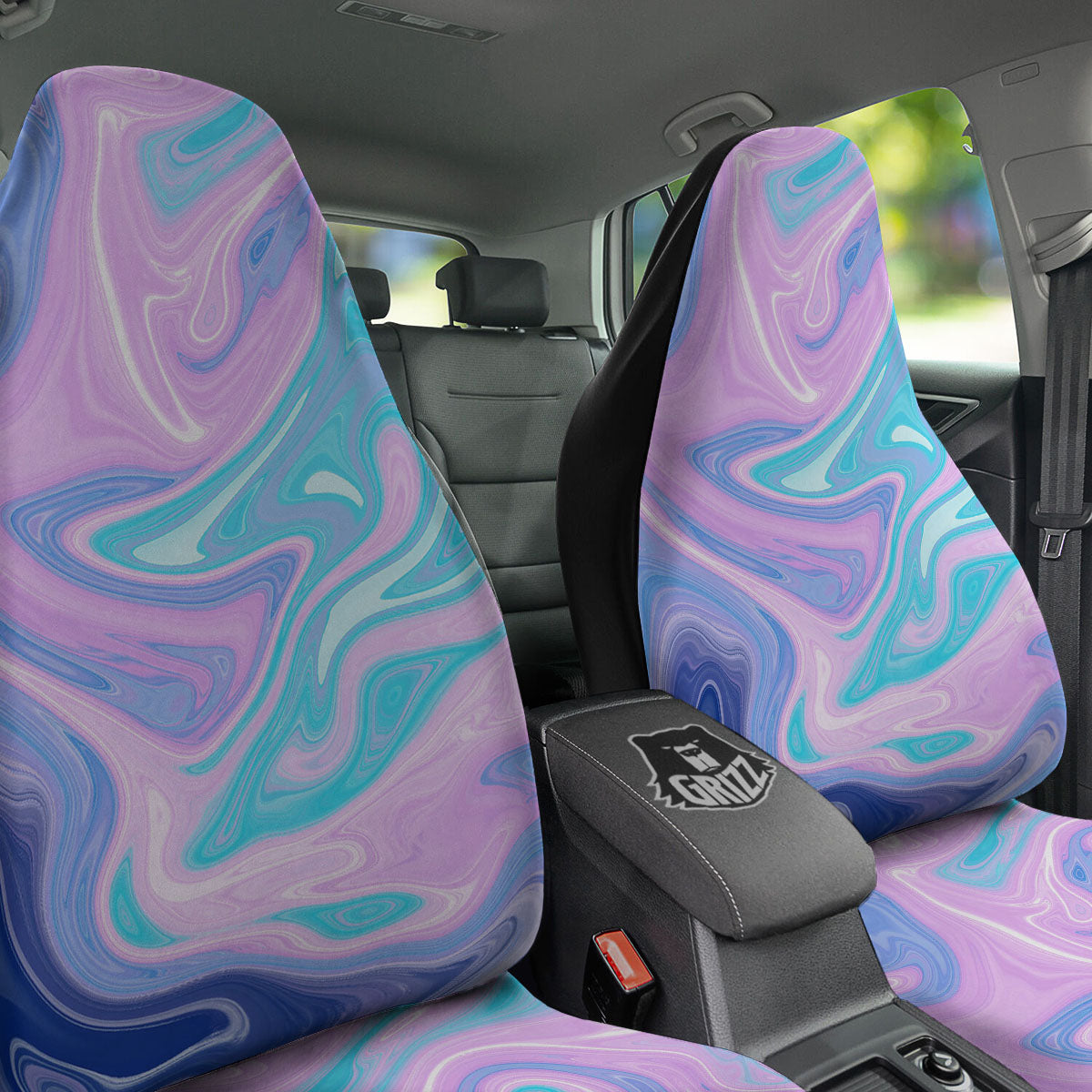 Acid Melt Blue And Pink Print Car Seat Covers-grizzshop
