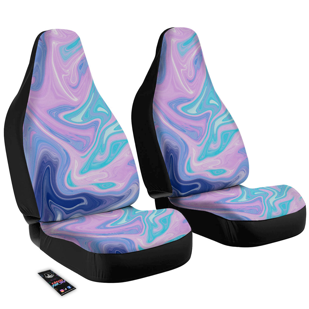 Acid Melt Blue And Pink Print Car Seat Covers-grizzshop