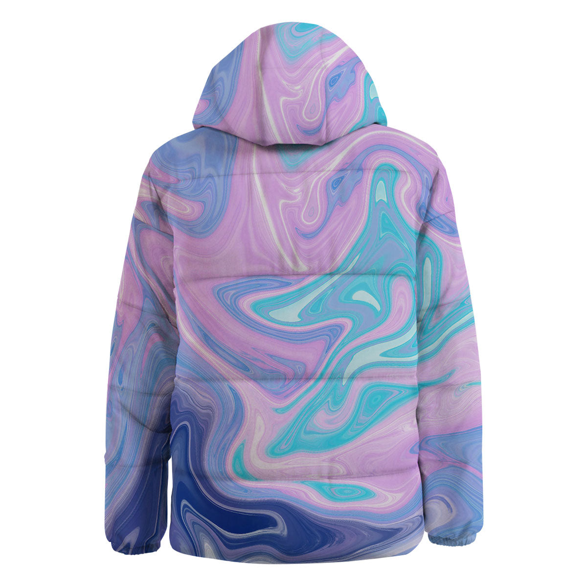 Acid Melt Blue And Pink Print Down Jacket-grizzshop