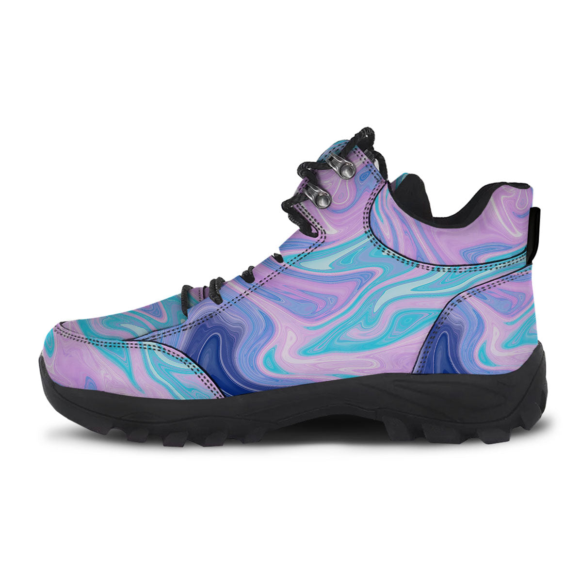 Acid Melt Blue And Pink Print Hiking Shoes-grizzshop