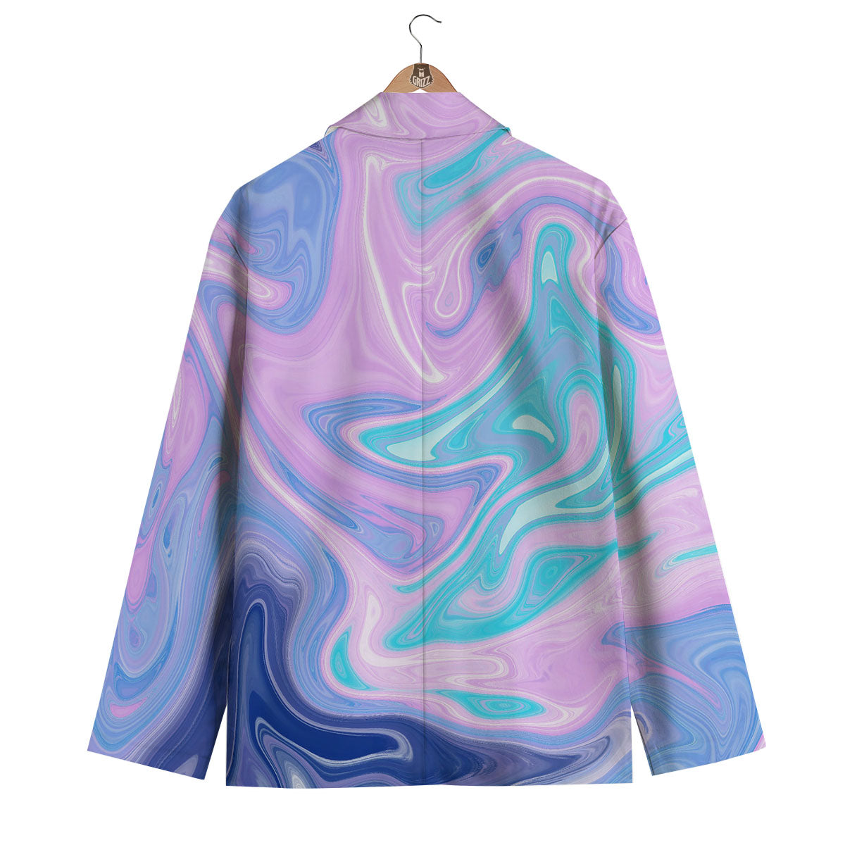 Acid Melt Blue And Pink Print Men's Blazer-grizzshop