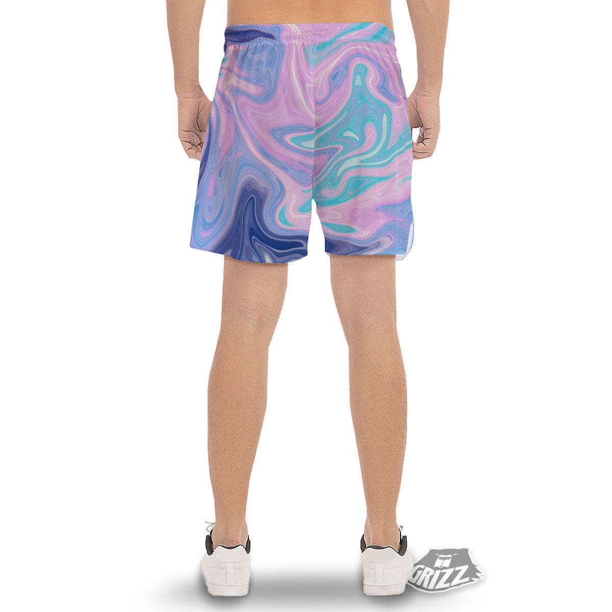 Acid Melt Blue And Pink Print Men's Gym Shorts-grizzshop