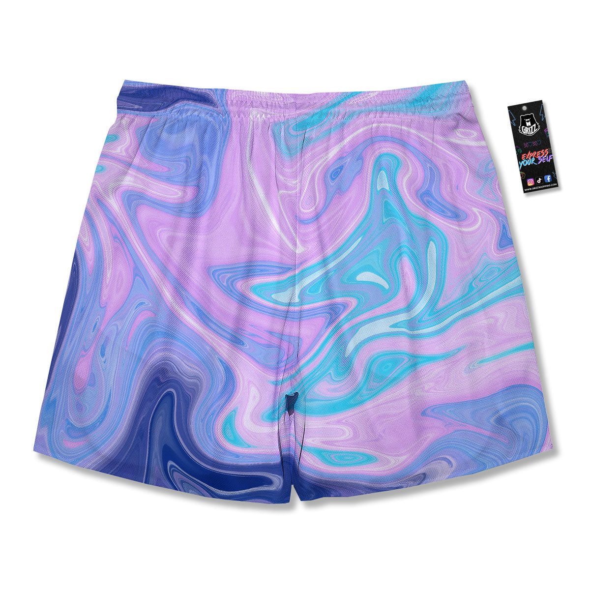 Acid Melt Blue And Pink Print Men's Running Shorts-grizzshop