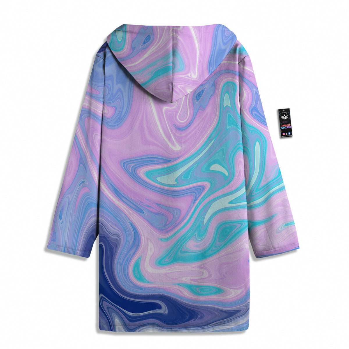 Acid Melt Blue And Pink Print Men's Windbreaker Jacket-grizzshop