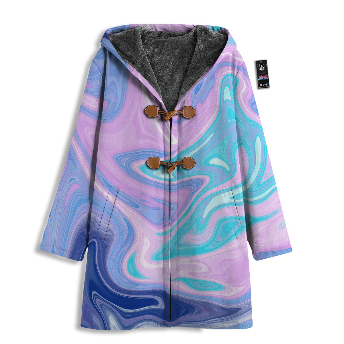 Acid Melt Blue And Pink Print Men's Windbreaker Jacket-grizzshop