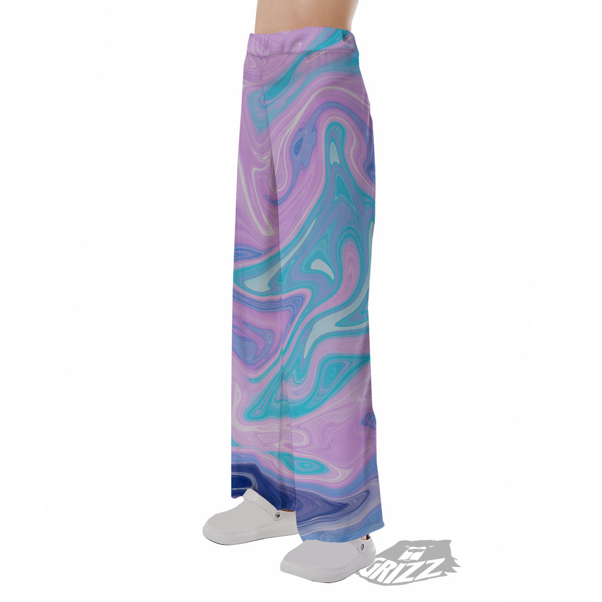 Acid Melt Blue And Pink Print Pajama Pants-grizzshop