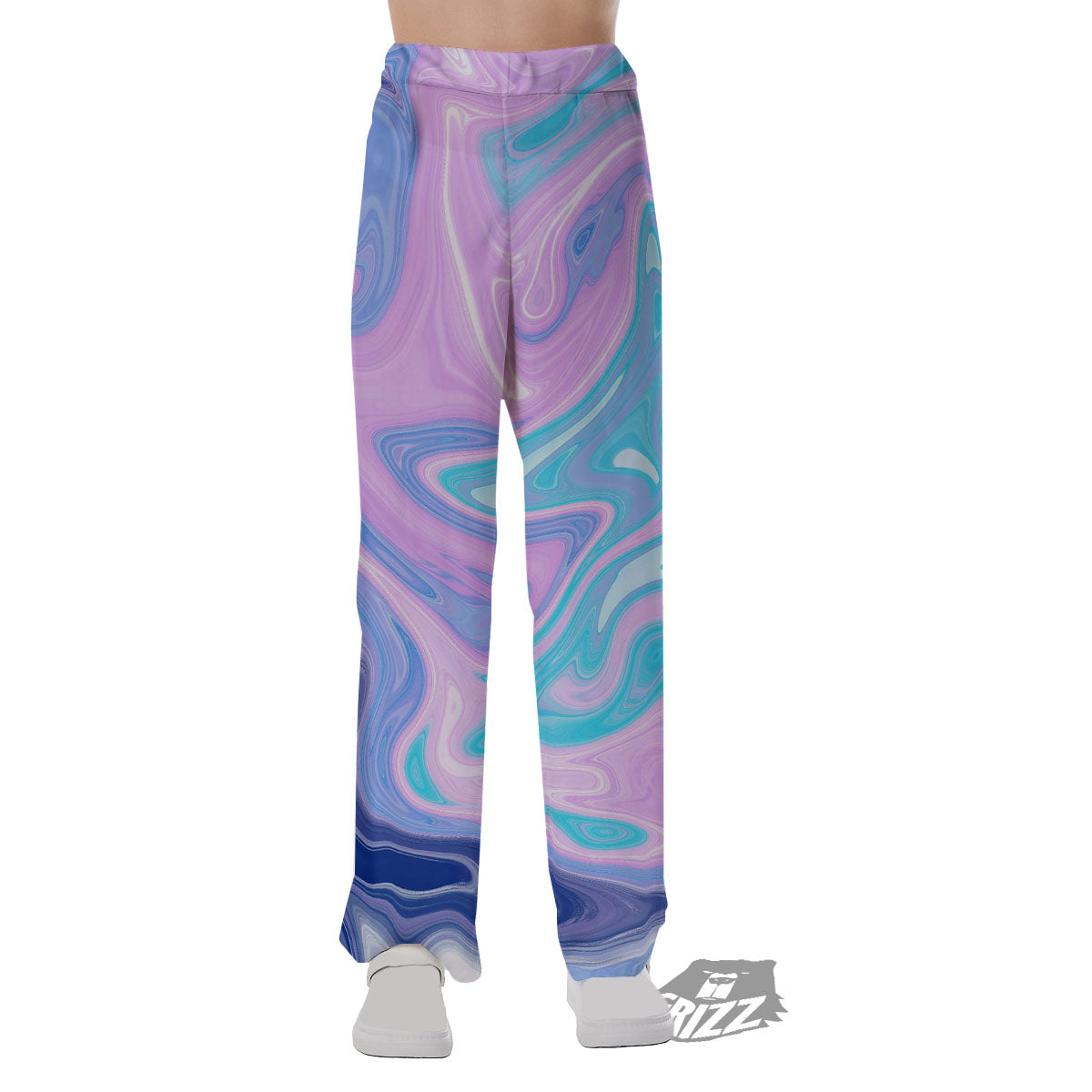 Acid Melt Blue And Pink Print Pajama Pants-grizzshop
