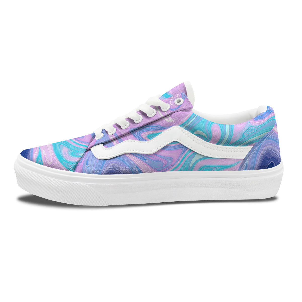 Acid Melt Blue And Pink Print Skate Shoes-grizzshop