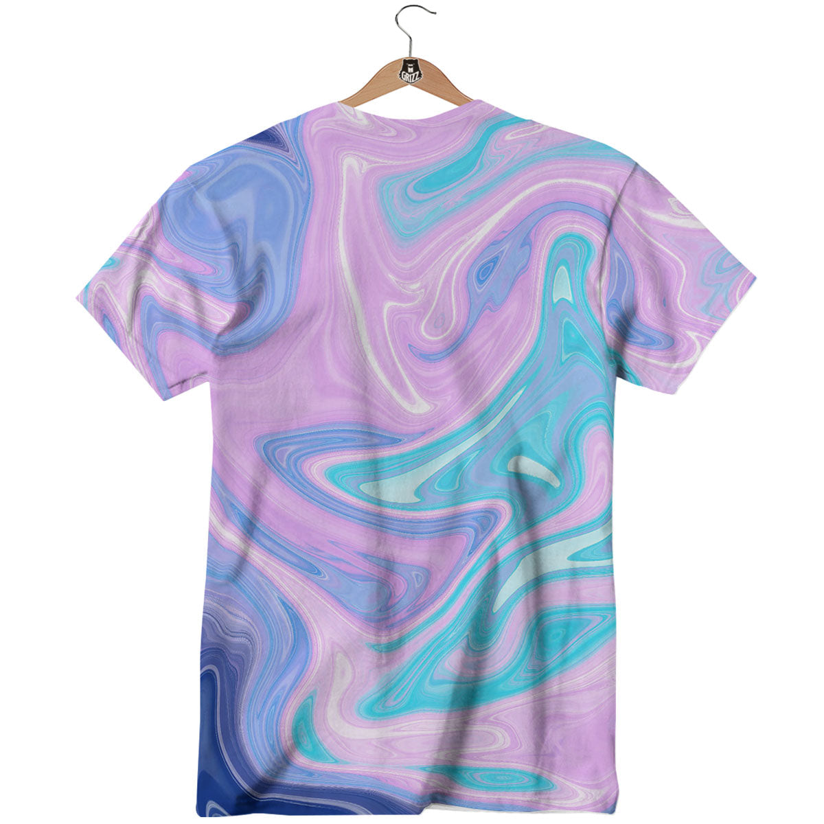 Acid Melt Blue And Pink Print T-Shirt-grizzshop