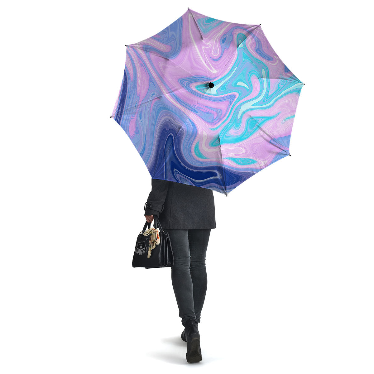 Acid Melt Blue And Pink Print Umbrella-grizzshop