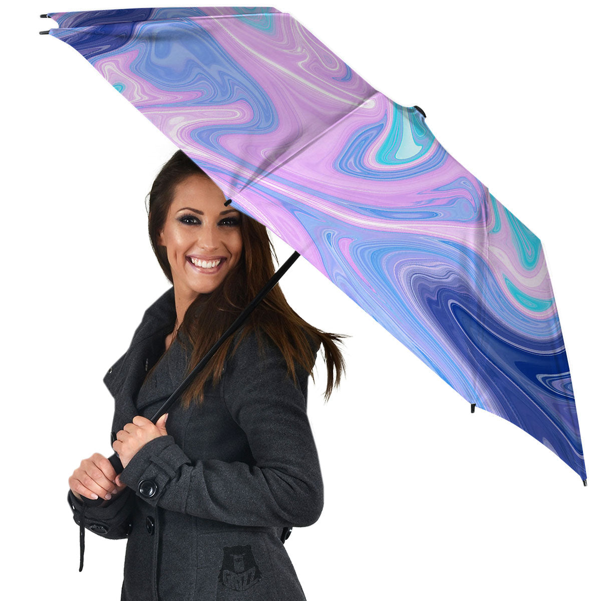 Acid Melt Blue And Pink Print Umbrella-grizzshop