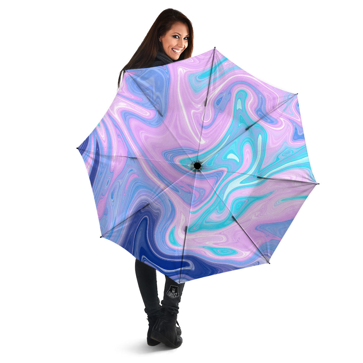 Acid Melt Blue And Pink Print Umbrella-grizzshop