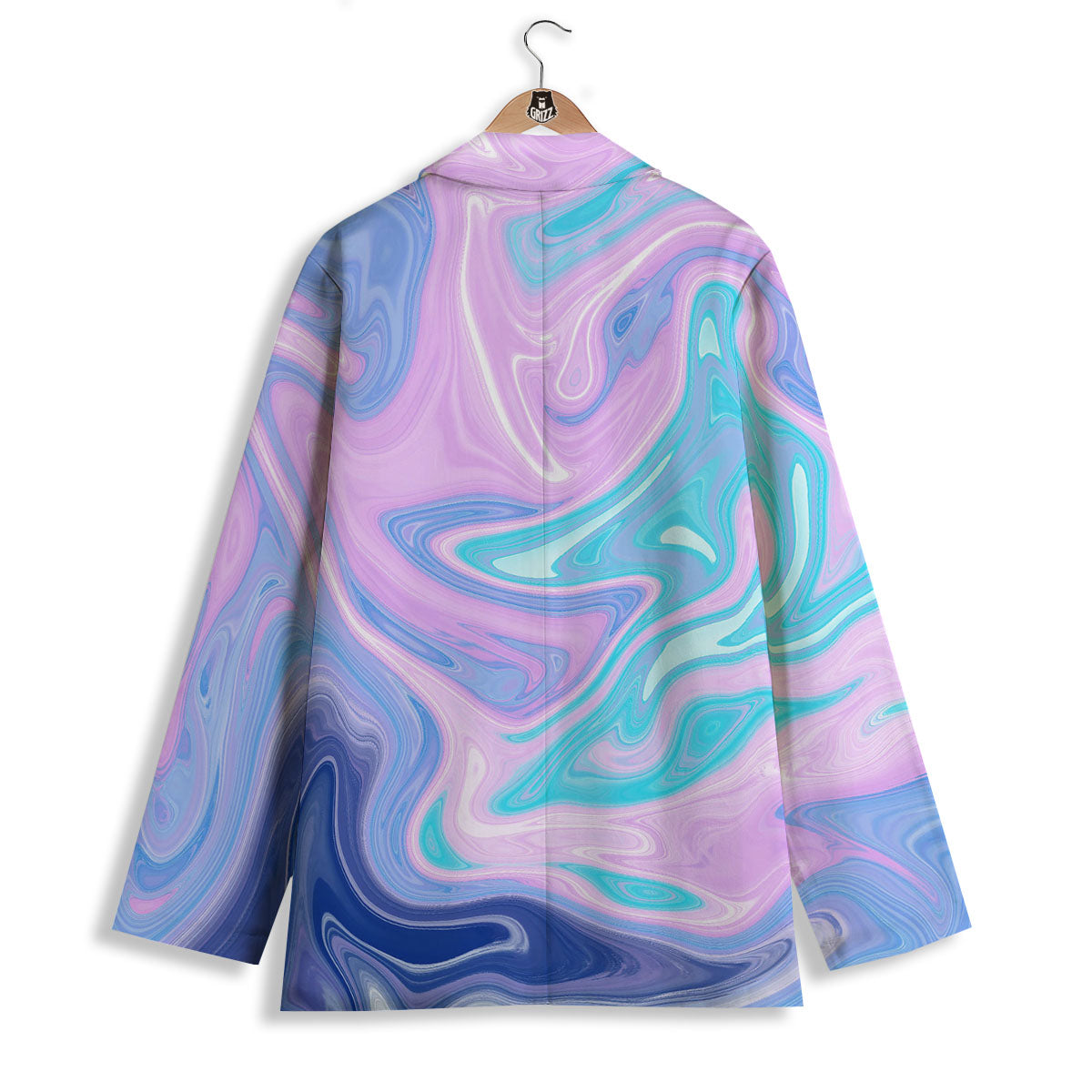 Acid Melt Blue And Pink Print Women's Blazer-grizzshop