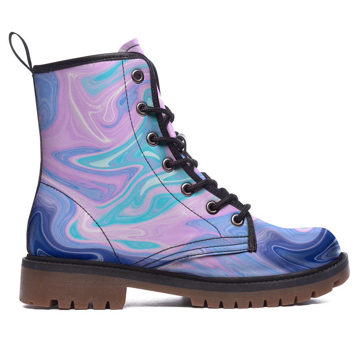 Acid Melt Blue And Pink Print Work Boots-grizzshop