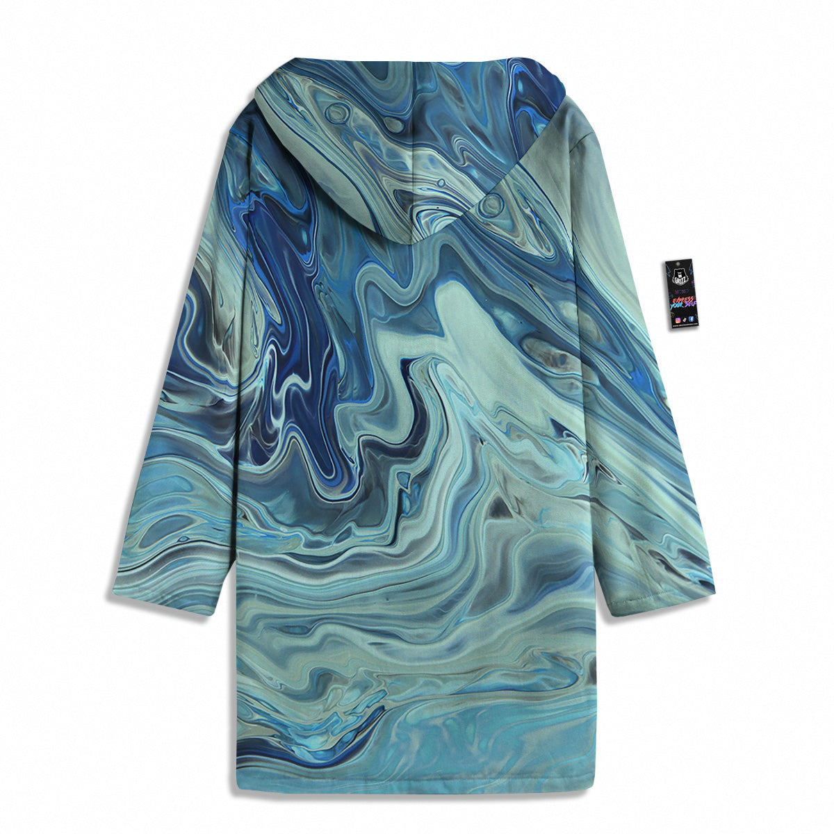 Acid Melt Blue Ocean Print Men's Windbreaker Jacket-grizzshop