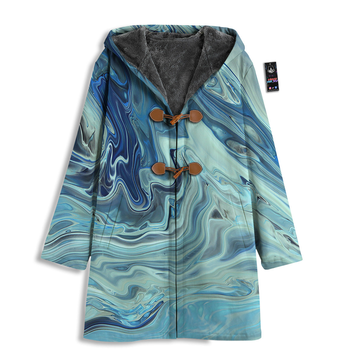 Acid Melt Blue Ocean Print Men's Windbreaker Jacket-grizzshop