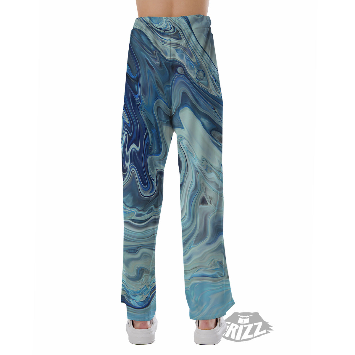 Acid Melt Blue Ocean Print Pajama Pants-grizzshop