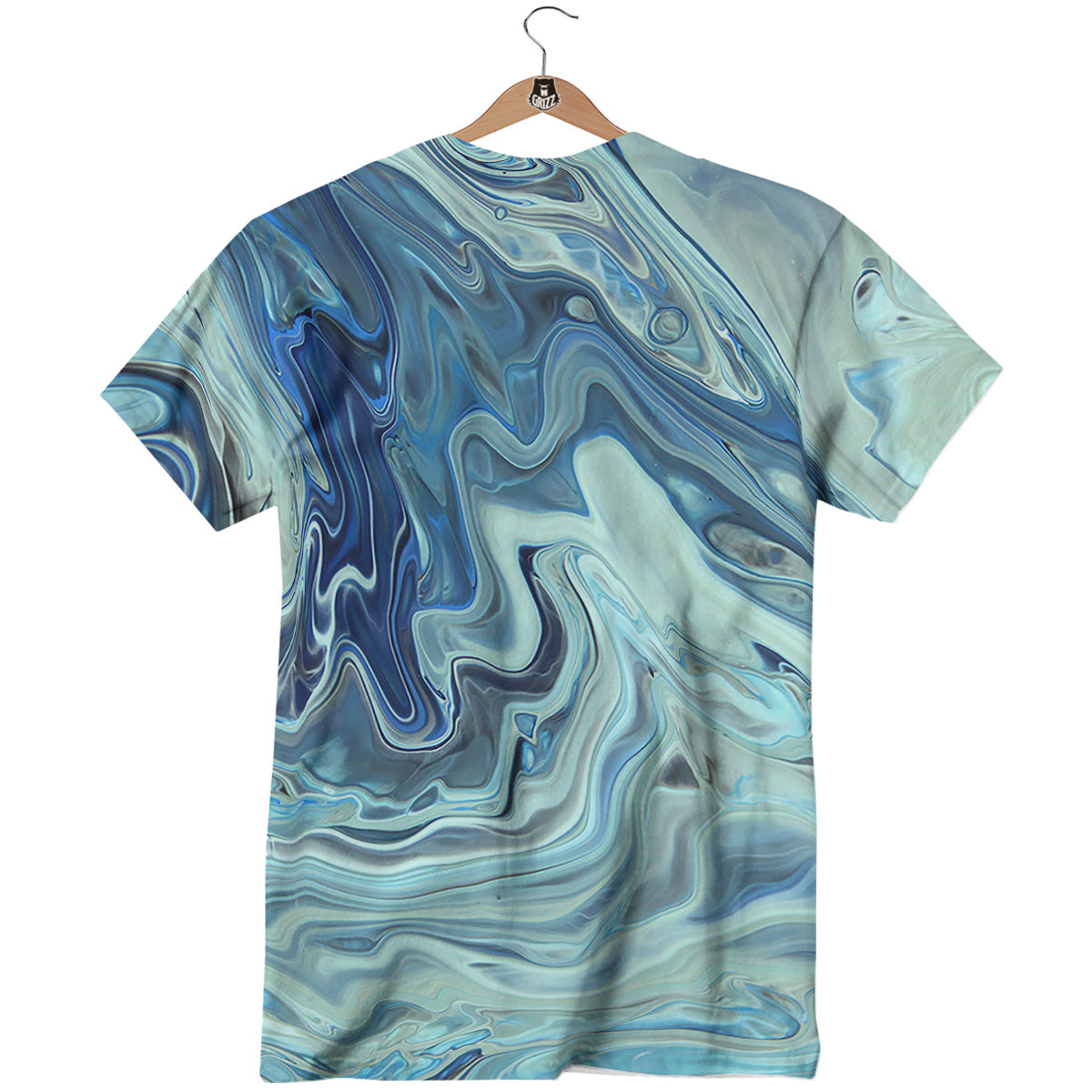 Acid Melt Blue Ocean Print T-Shirt-grizzshop