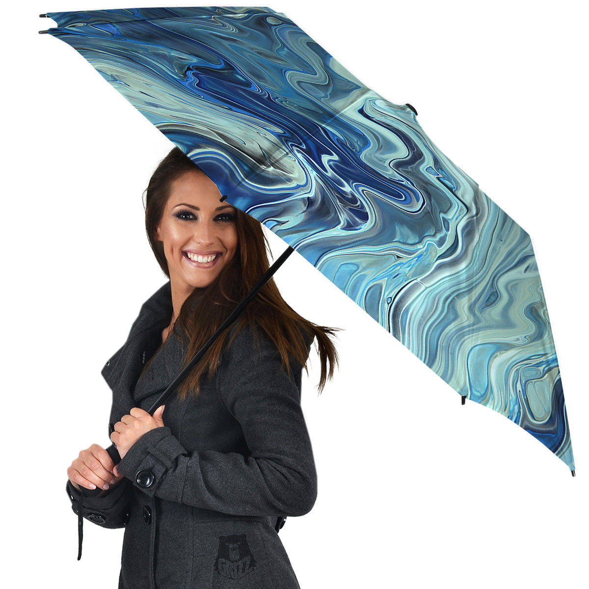 Acid Melt Blue Ocean Print Umbrella-grizzshop