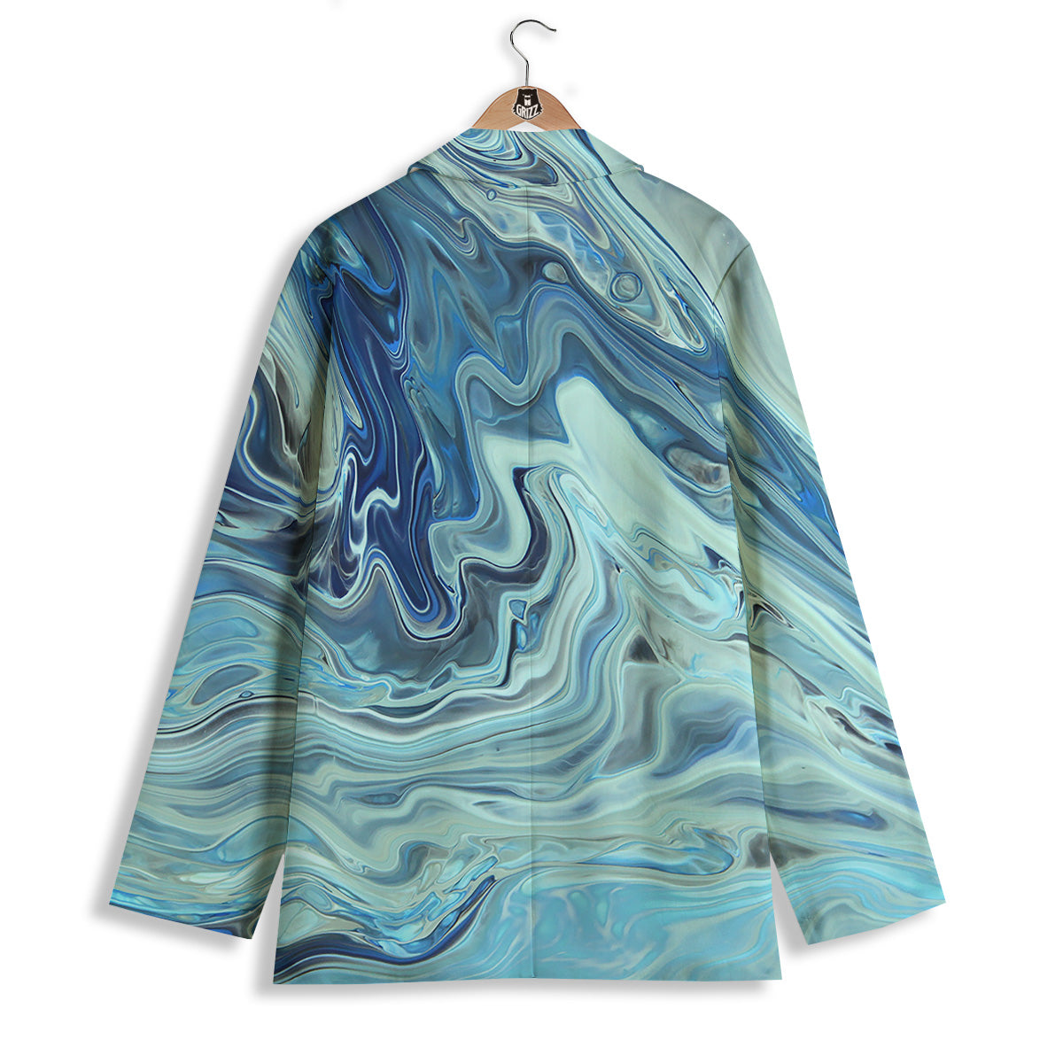 Acid Melt Blue Ocean Print Women's Blazer-grizzshop