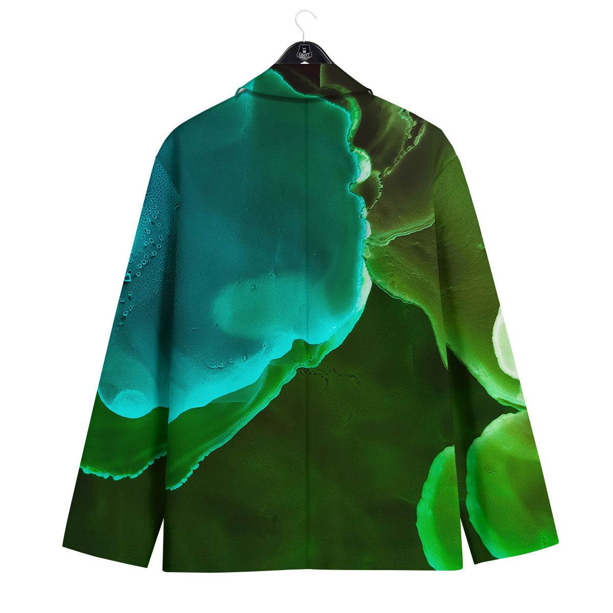 Acid Melt Green And Turquoise Print Men's Sport Coat-grizzshop