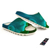 Acid Melt Green And Turquoise Print Sandals-grizzshop