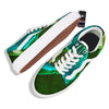 Acid Melt Green And Turquoise Print Skate Shoes-grizzshop