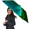 Acid Melt Green And Turquoise Print Umbrella-grizzshop