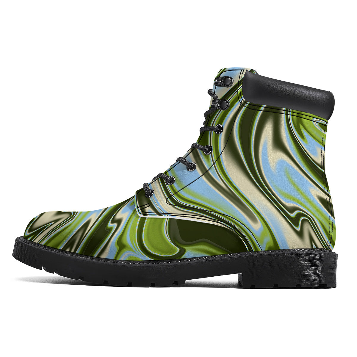 Acid Melt Green Print Boots-grizzshop