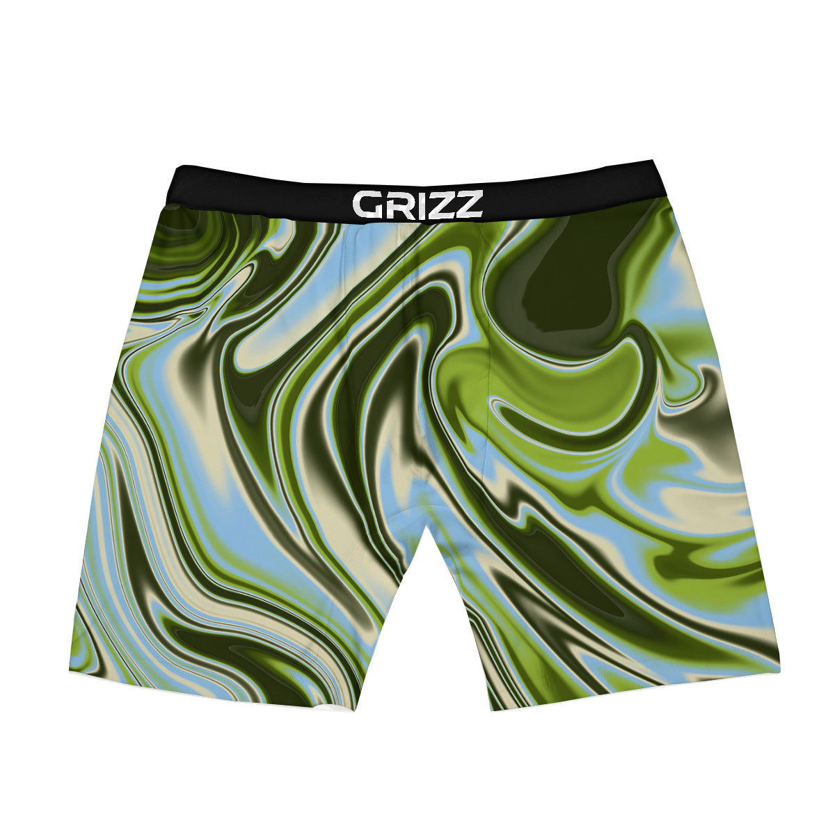 Acid Melt Green Print Boxer Briefs-grizzshop
