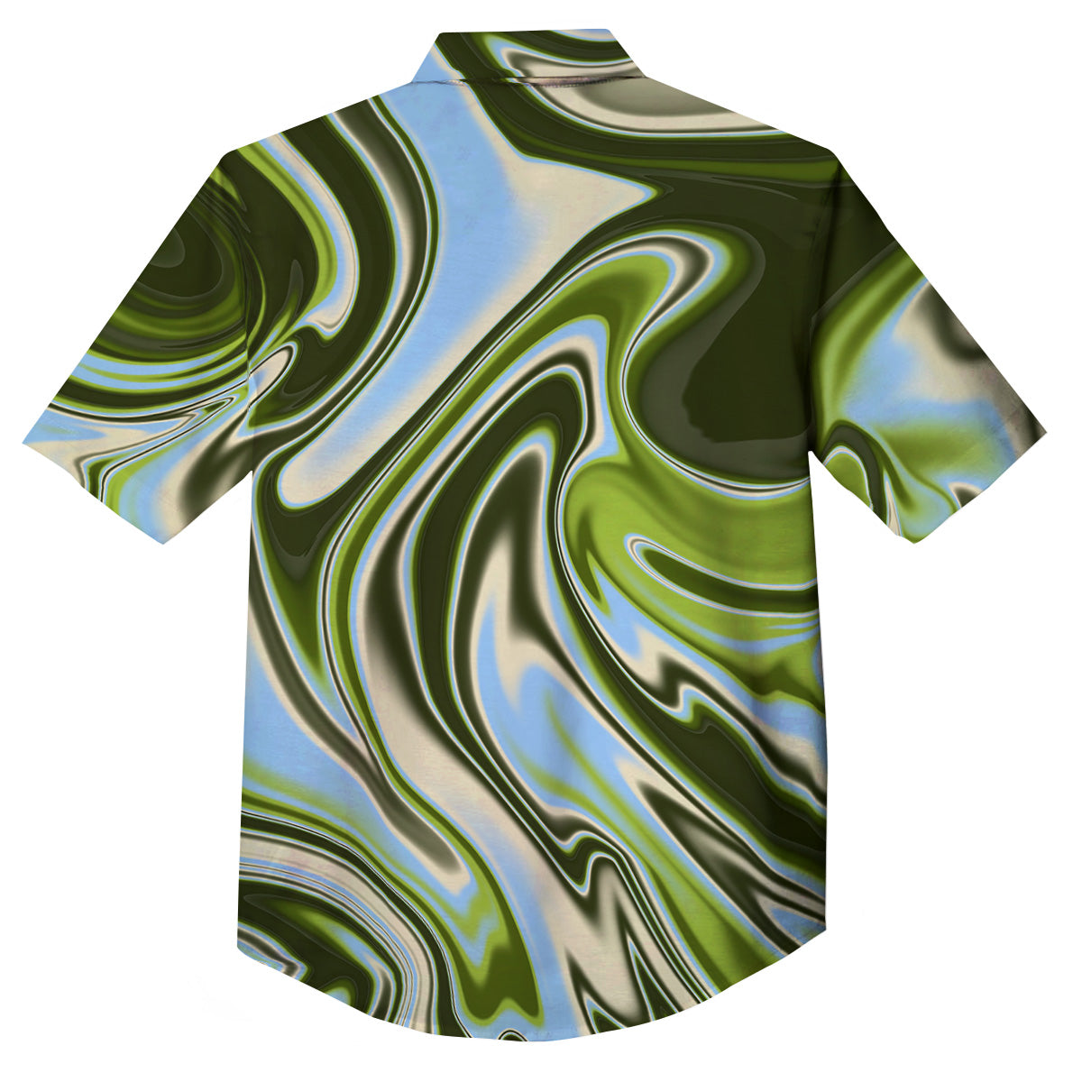 Acid Melt Green Print Button Up Shirt-grizzshop