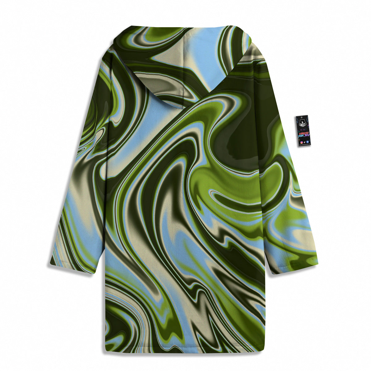 Acid Melt Green Print Men's Windbreaker Jacket-grizzshop