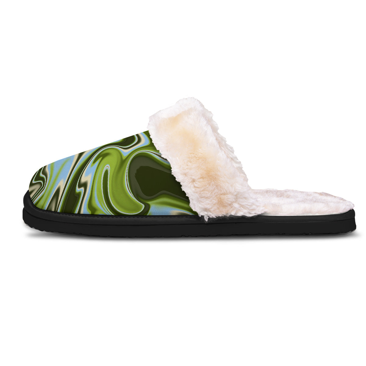Acid Melt Green Print Slippers-grizzshop